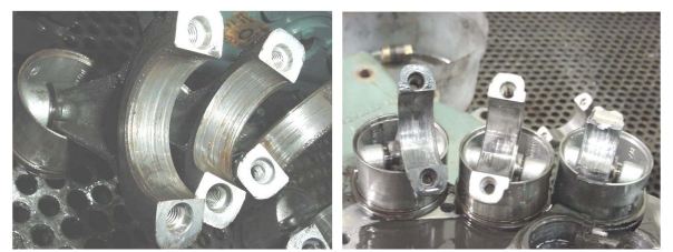 Compresores 2 - 4 - Bielas con rayaduras retiradas de compresor dañado